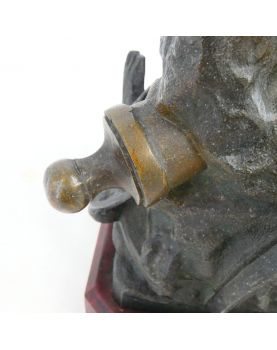 Large Subject in Regulated on Socle in Wood Signed Emile LAPORTE