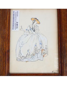Small Elegant watercolor Frame in Wood
