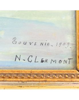 Huile sur Panneau Souvenir 1909