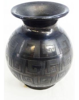 Vase Boule Émaillé Noir