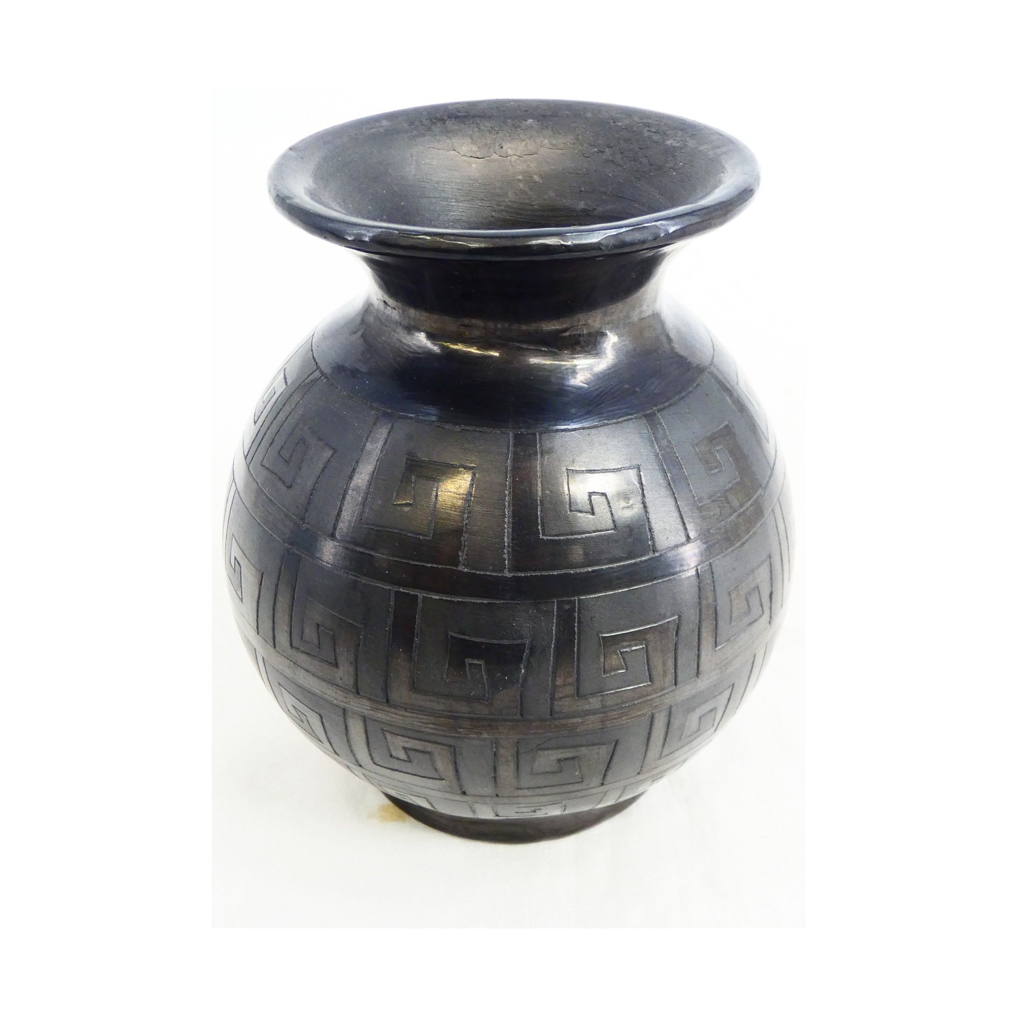 Vase Boule Émaillé Noir Vase Boule Émaillé Noir
