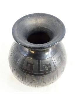 Black Glazed Ball Vase