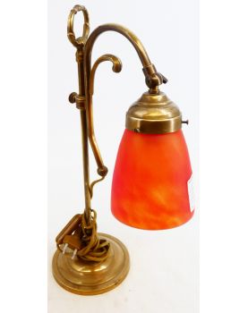 Lampe Bureau Laiton Tulipe Orange