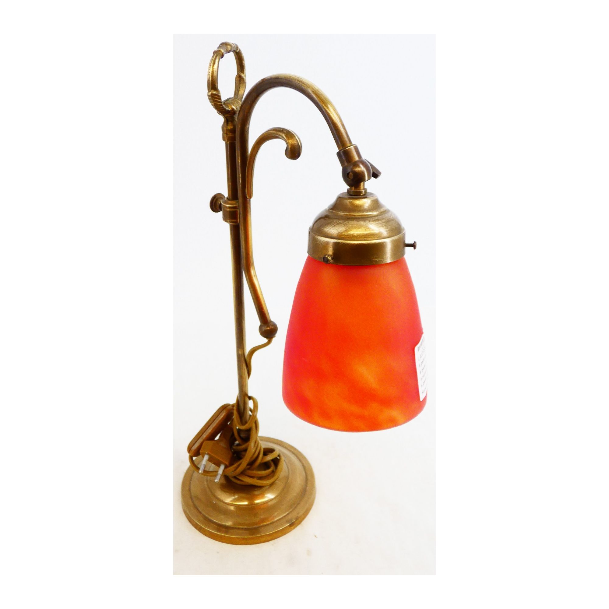 Lampe Bureau Laiton Tulipe Orange Lampe Bureau Laiton Tulipe Orange
