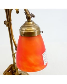 Lampe Bureau Laiton Tulipe Orange