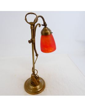 Lampe Bureau Laiton Tulipe Orange