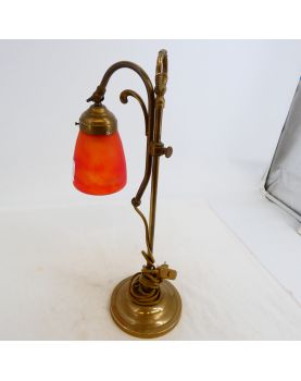 Lampe Bureau Laiton Tulipe Orange