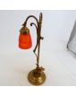 Lampe Bureau Laiton Tulipe Orange