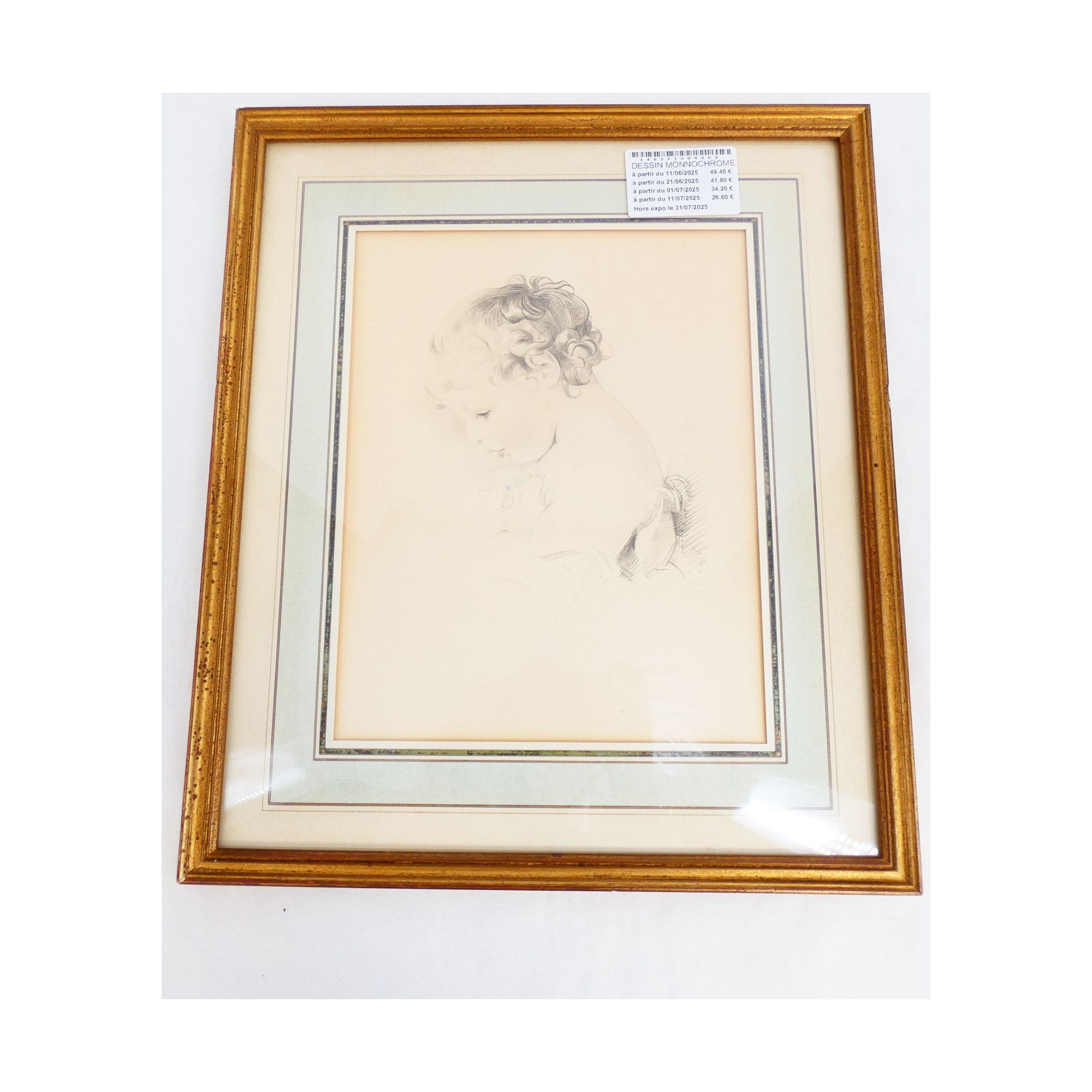 Monochrome Drawing of a Child in Profile Monochrome Drawing of a Child in Profile