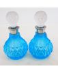 3-Piece Blue Glass Toiletry Set