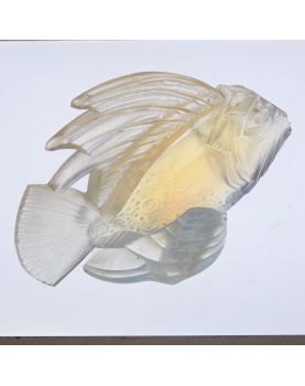 SABINO Poisson en Verre Opalescent Art Déco
