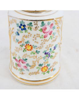 Pot Couvert Porcelaine Florale et Dorure