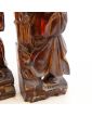 Paire de Statuettes en Bois Polychrome Chine