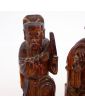 Paire de Statuettes en Bois Polychrome Chine