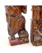 Paire de Statuettes en Bois Polychrome Chine