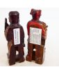 Paire de Statuettes en Bois Polychrome Chine