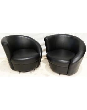 Paire de Fauteuils Design Noirs Pivotant