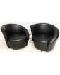 Paire de Fauteuils Design Noirs Pivotant