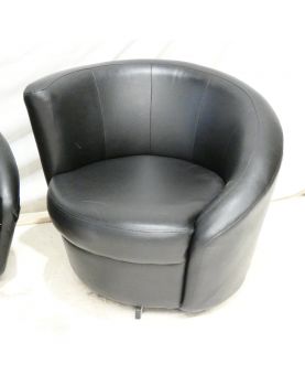 Pair of Chairs Black Design Swivel