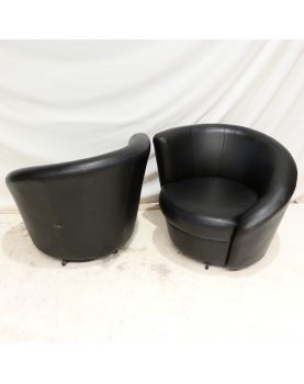 Pair of Chairs Black Design Swivel
