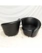 Paire de Fauteuils Design Noirs Pivotant