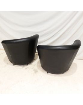 Paire de Fauteuils Design Noirs Pivotant