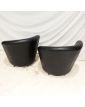 Paire de Fauteuils Design Noirs Pivotant