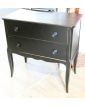 Petite Commode Noire 2 Tiroirs