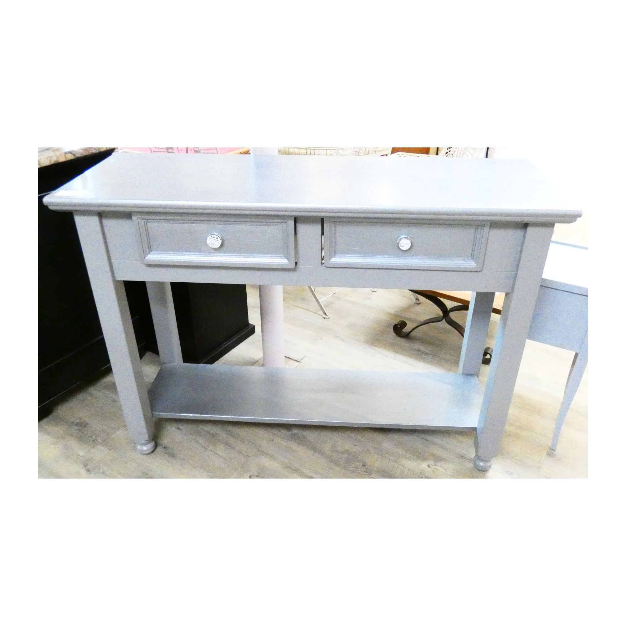 Grey Console Table with 2 Drawers Grey Console Table with 2 Drawers