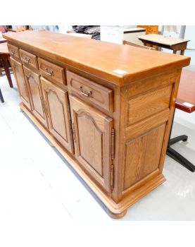 Rustic Oak Sideboard with 4 Doors and Key