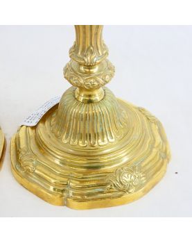 Paire de Bougeoirs en Bronze Style Louis XV XIX