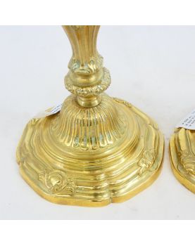 Paire de Bougeoirs en Bronze Style Louis XV XIX