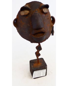Brutal Sculpture with Metal Socle