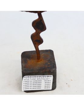 Brutal Sculpture with Metal Socle