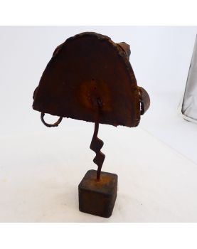 Brutal Sculpture with Metal Socle