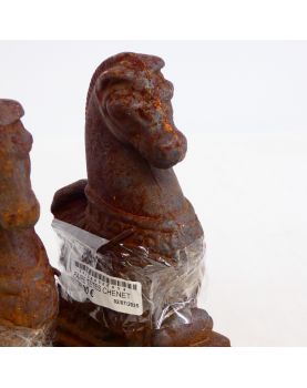 Pair of Head of Chenets Decor aux Chevaux