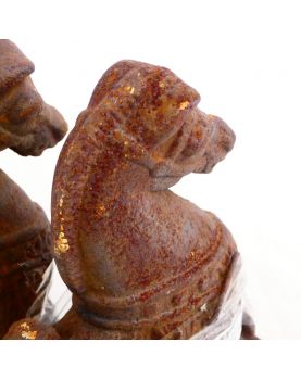 Pair of Head of Chenets Decor aux Chevaux