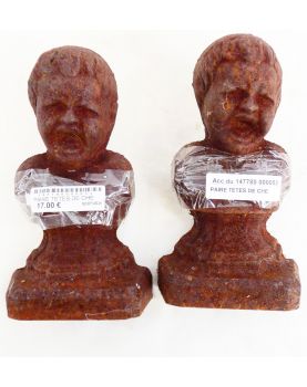 Pair of Chenets' Heads for Children