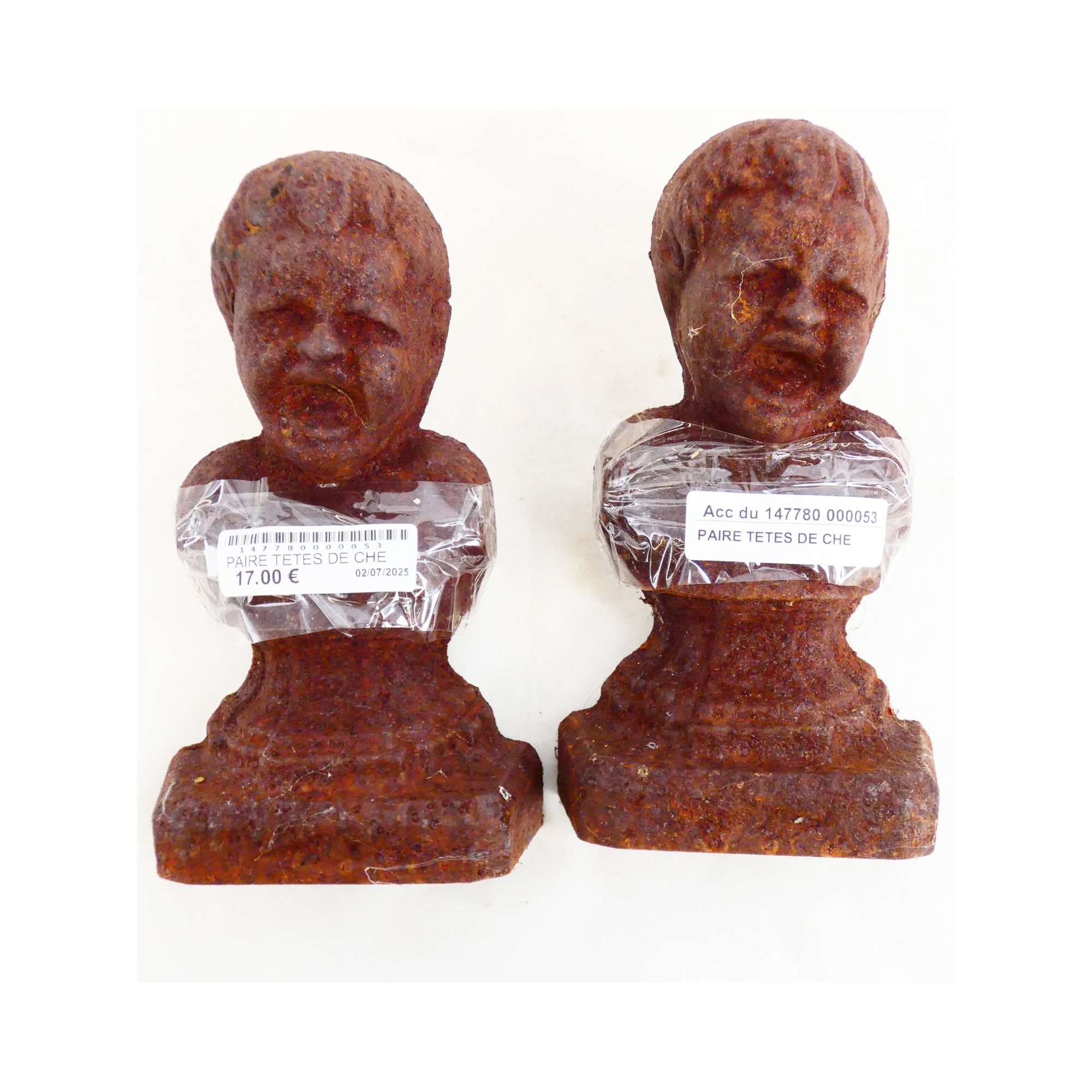 Pair of Chenets' Heads for Children Pair of Chenets' Heads for Children