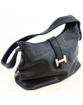 Black Leather Bag Letter H