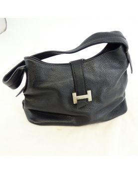 Sac en Cuir Noir Lettre H