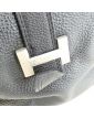 Sac en Cuir Noir Lettre H