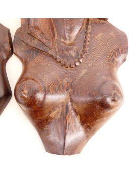 Pair of African Profiles in Carved Wood