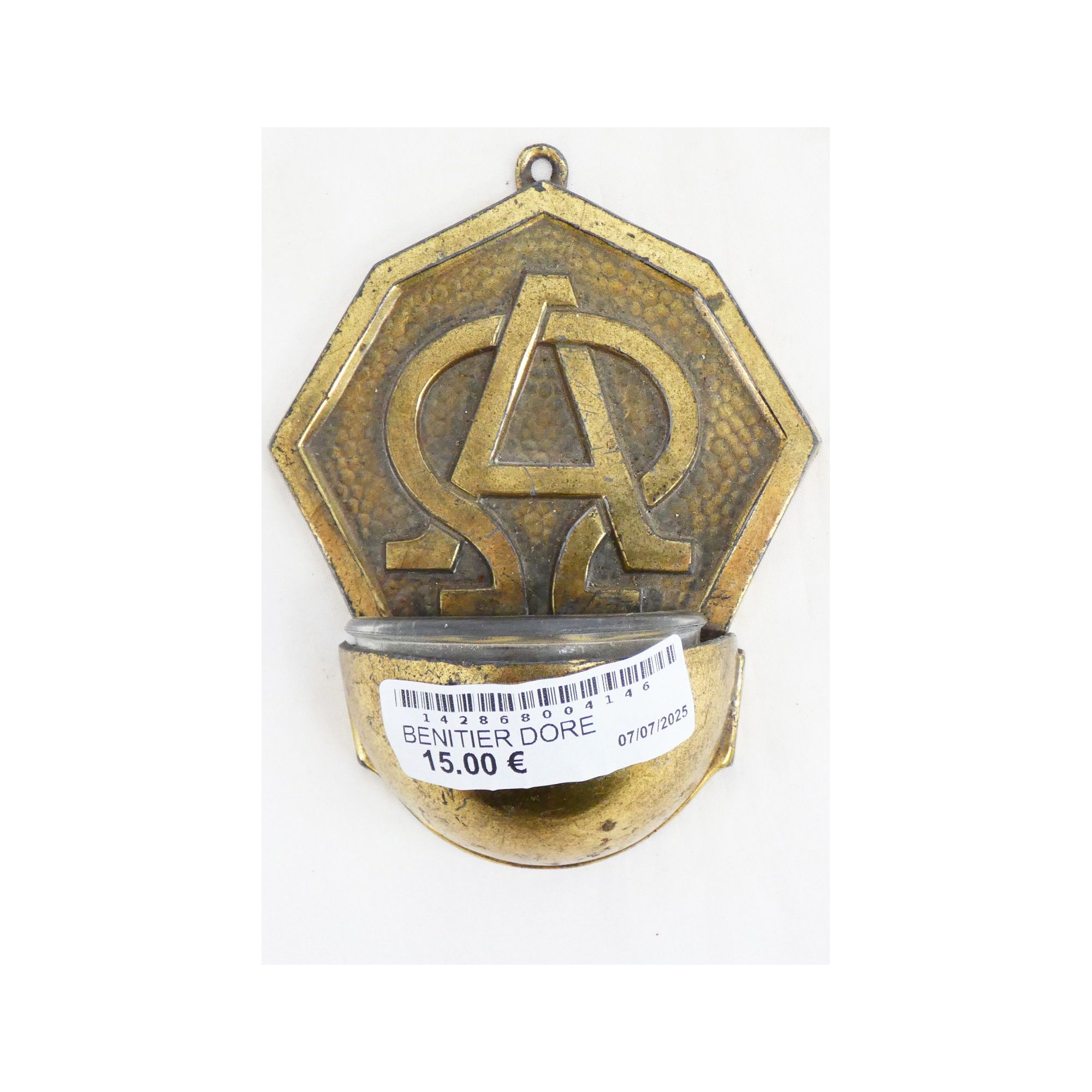 Small Golden Holy Water Font Small Golden Holy Water Font