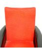 Fauteuil 70 en Skaï Noir et Tissu Rouge