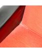 70 Armchair in Black Leatherette and Red Fabric