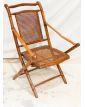 Antique Folding Armchair in Bamboo and Cane Style