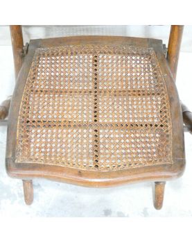 Antique Folding Armchair in Bamboo and Cane Style