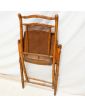 Ancien Fauteuil Pliant Style Bambou et Cannage