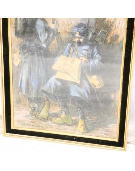 Framed Pastel Soldiers by Reiner 1917